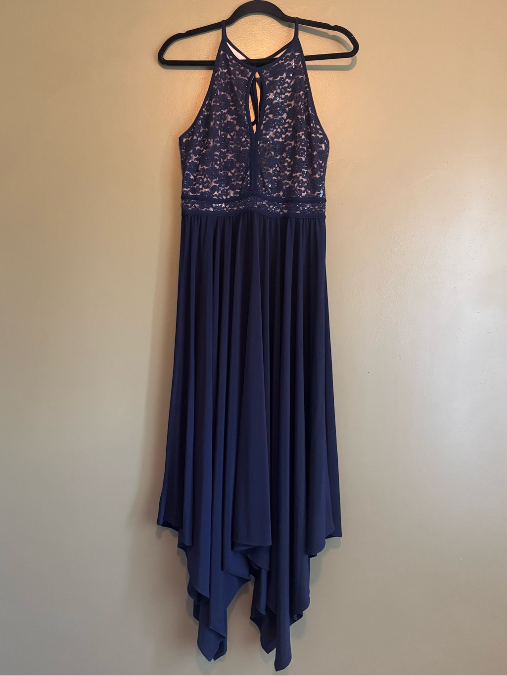 Night Way Collections Navy Dress With Cream Lining